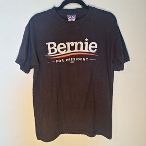 Bernie Sanders for President 2016 Political T-Shirt Black Union Made Size Medium